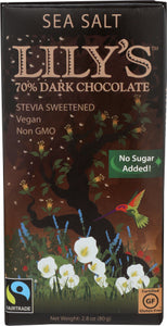 Lily's Sweets Sea Salt Extra Dark Chocolate 70% Cocoa