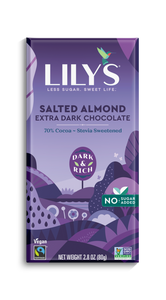 Lily's Sweets Salted Almond Extra Dark Chocolate 70% Cocoa