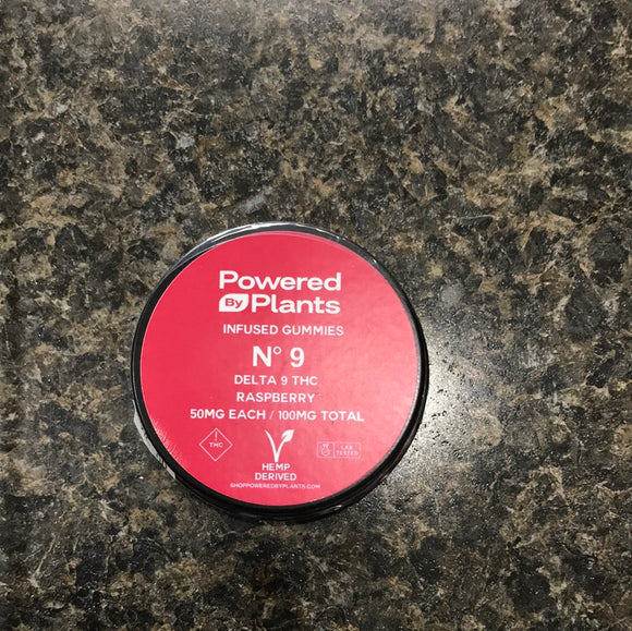Powered by Plants Infused Gummies No.9 Delta 9 THC Raspberry