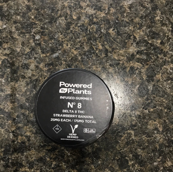 Powered by Plants Infused Gummies No.8 Delta 8 THC  Strawberry Banana